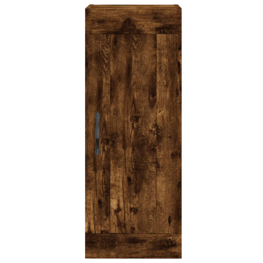 Wandkast 34,5X34X90 Cm Bewerkt Hout Gerookt Eikenkleurig