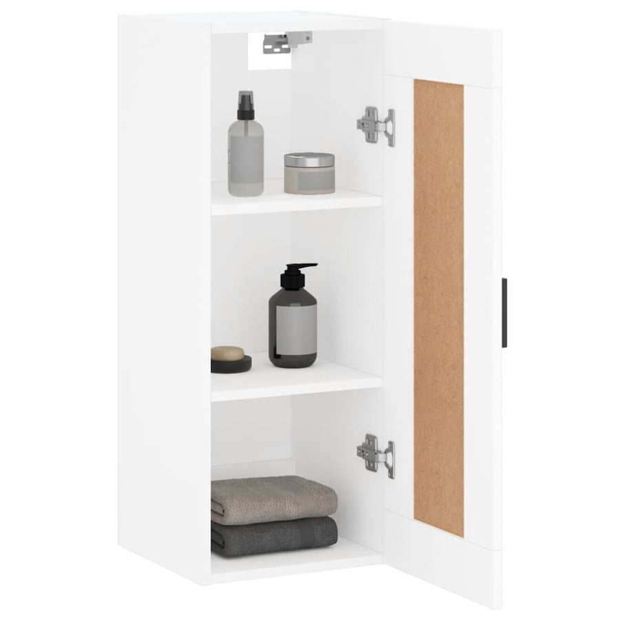 Wandkast 34,5X34X90 Cm Bewerkt Hout Wit