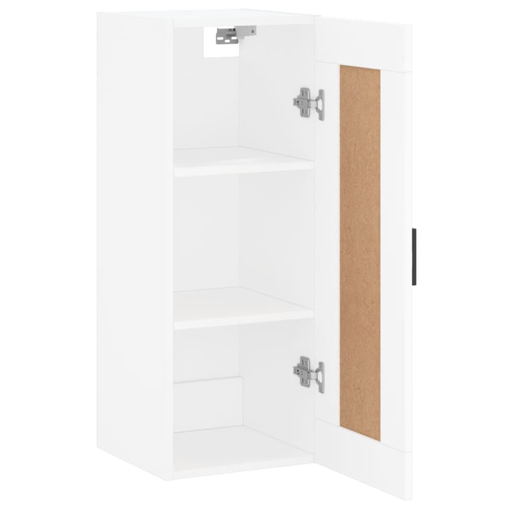 Wandkast 34,5X34X90 Cm Bewerkt Hout Wit