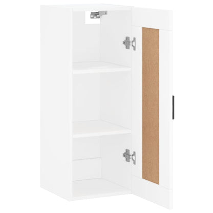 Wandkast 34,5X34X90 Cm Bewerkt Hout Wit