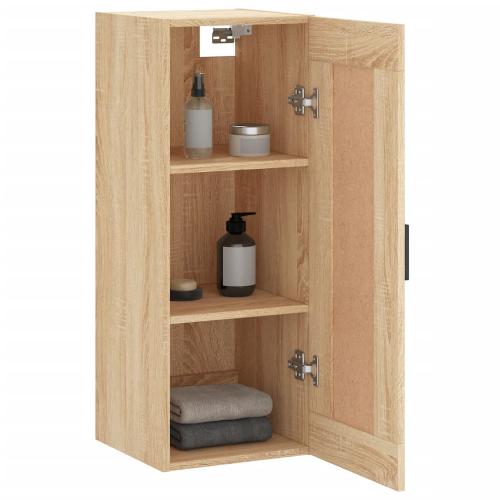 Wandkast 34,5X34X90 Cm Bewerkt Hout Sonoma Eikenkleurig