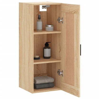 Wandkast 34,5X34X90 Cm Bewerkt Hout Sonoma Eikenkleurig
