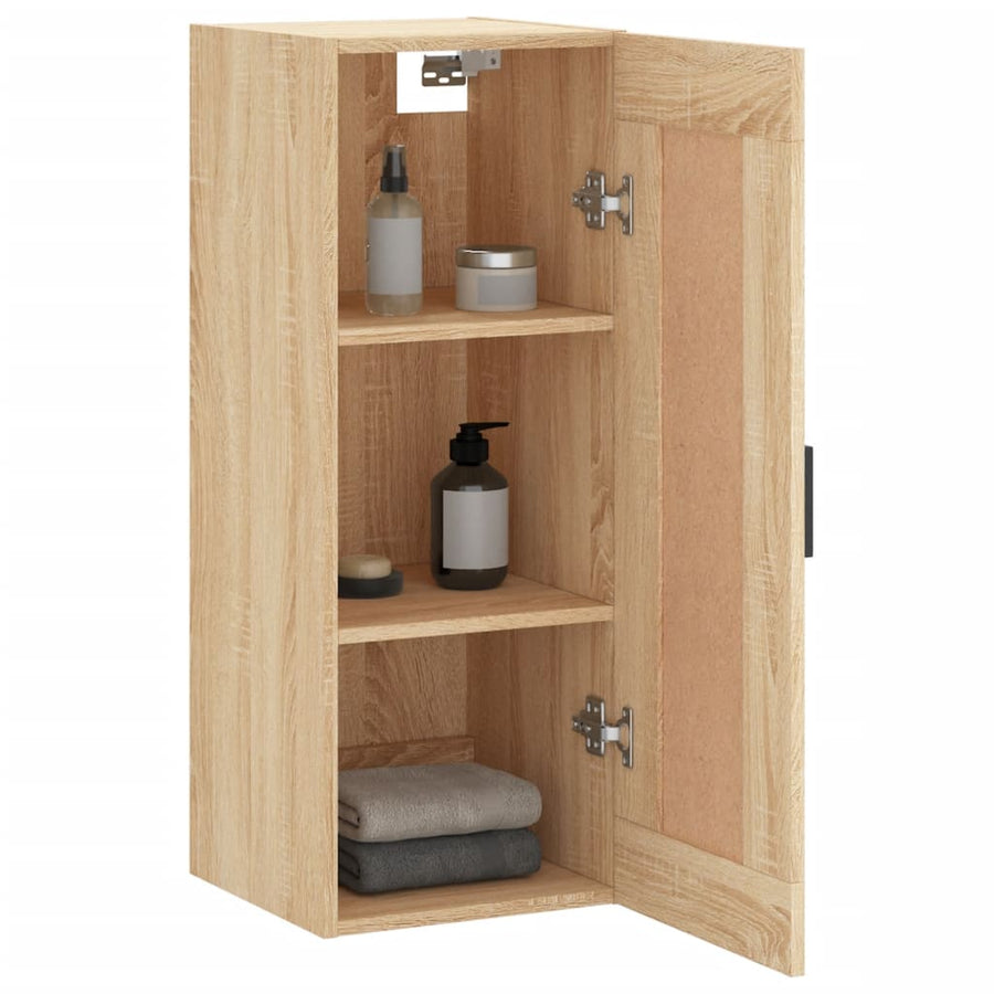 Wandkast 34,5X34X90 Cm Bewerkt Hout Sonoma Eikenkleurig