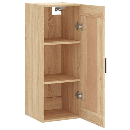 Wandkast 34,5X34X90 Cm Bewerkt Hout Sonoma Eikenkleurig