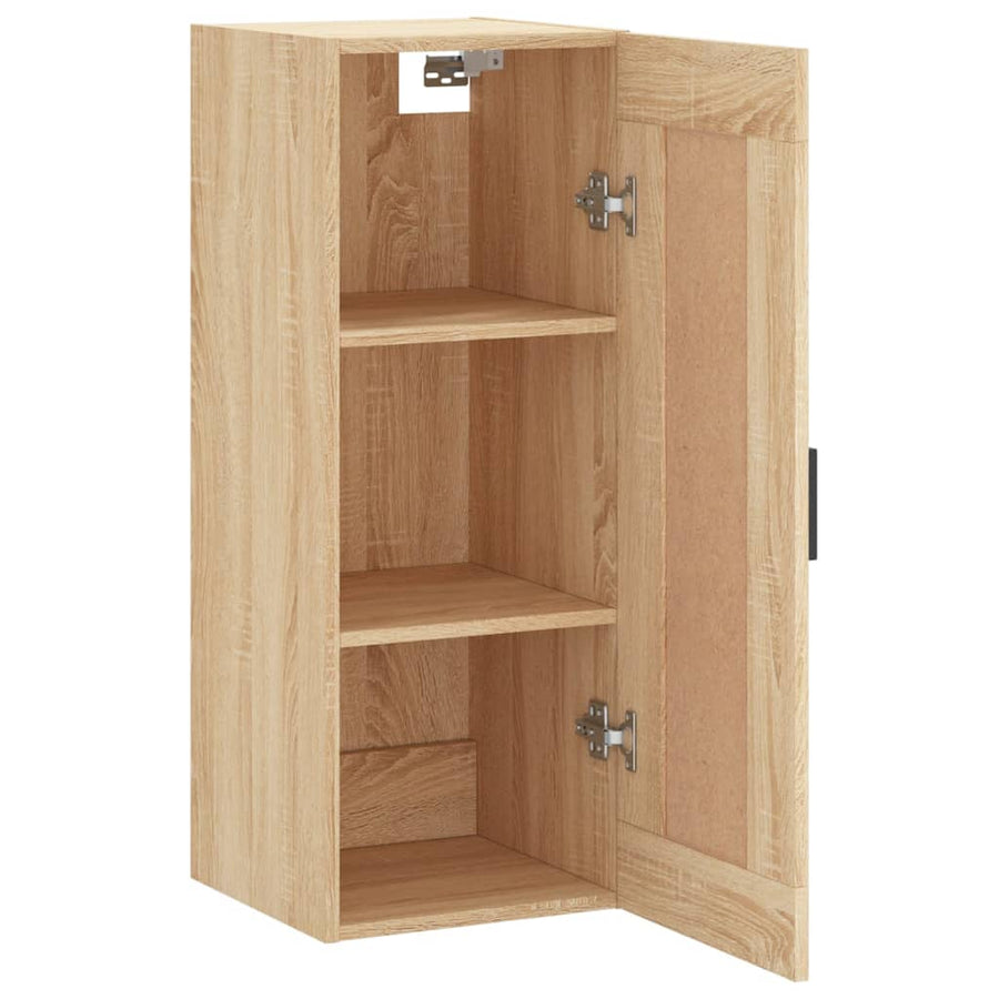 Wandkast 34,5X34X90 Cm Bewerkt Hout Sonoma Eikenkleurig