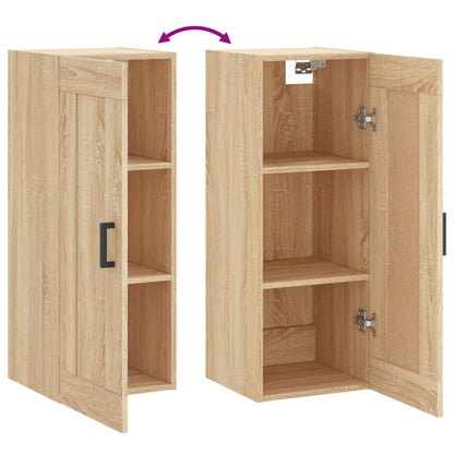 Wandkast 34,5X34X90 Cm Bewerkt Hout Sonoma Eikenkleurig