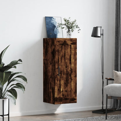 Wandkast 34,5X34X90 Cm Bewerkt Hout Gerookt Eikenkleurig