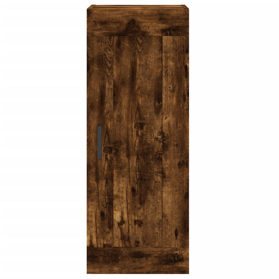 Wandkast 34,5X34X90 Cm Bewerkt Hout Gerookt Eikenkleurig