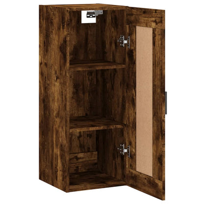 Wandkast 34,5X34X90 Cm Bewerkt Hout Gerookt Eikenkleurig