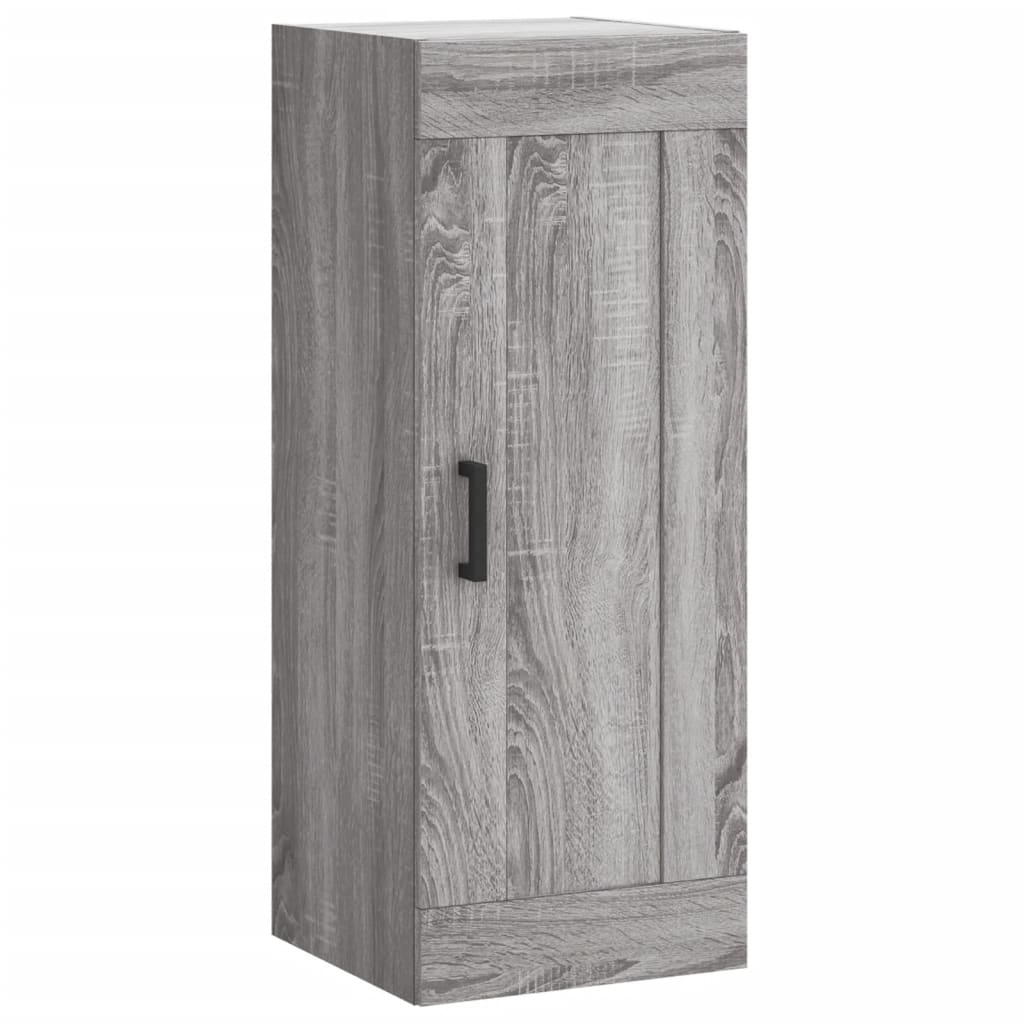 Wandkast 34,5X34X90 Cm Bewerkt Hout Eikenkleurig Grijs sonoma