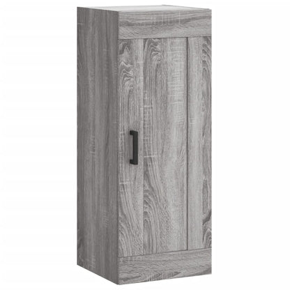 Wandkast 34,5X34X90 Cm Bewerkt Hout Eikenkleurig Grijs sonoma