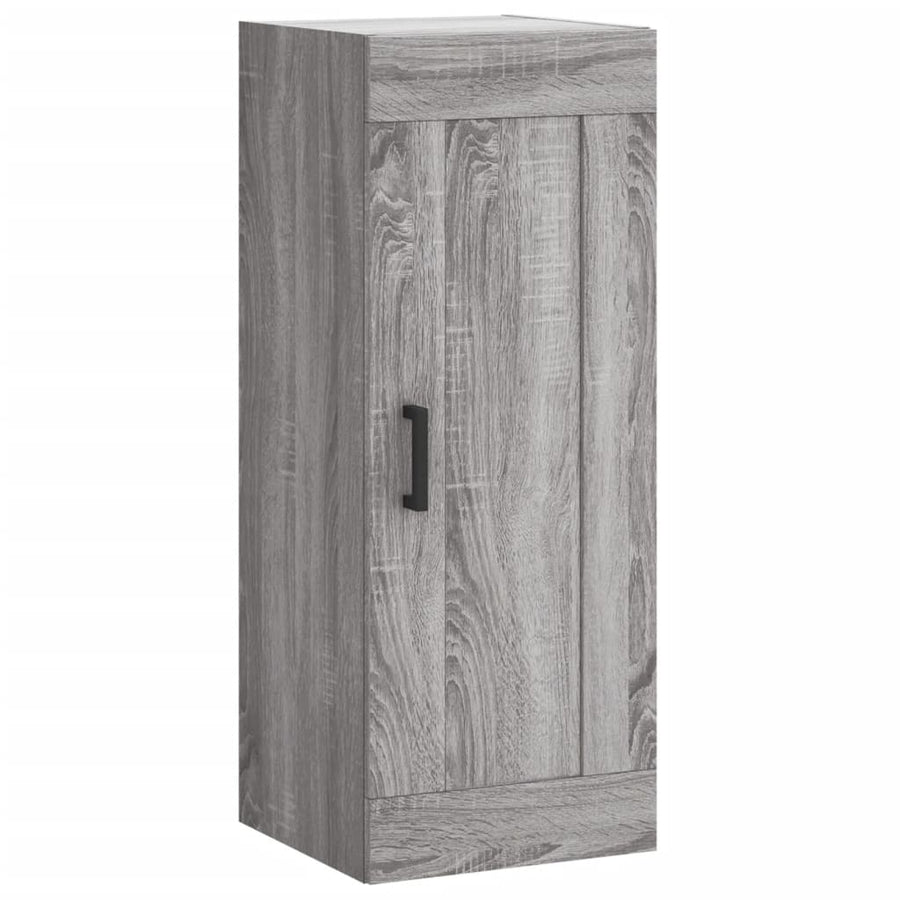 Wandkast 34,5X34X90 Cm Bewerkt Hout Eikenkleurig Grijs sonoma