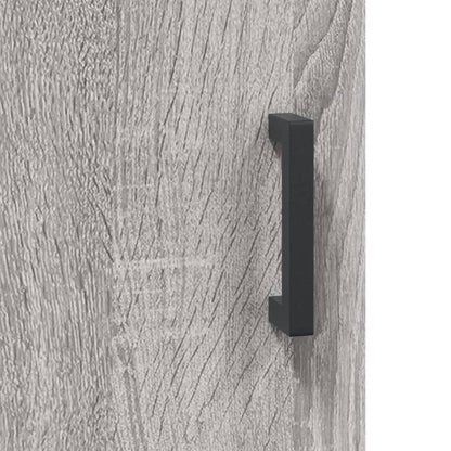 Wandkast 34,5X34X90 Cm Bewerkt Hout Eikenkleurig Grijs sonoma