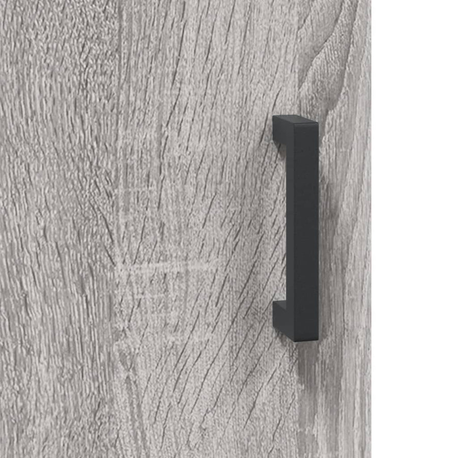 Wandkast 34,5X34X90 Cm Bewerkt Hout Eikenkleurig Grijs sonoma