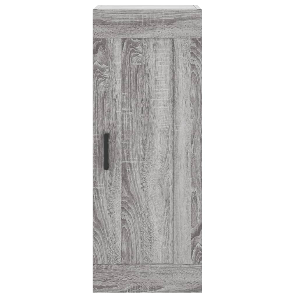 Wandkast 34,5X34X90 Cm Bewerkt Hout Eikenkleurig Grijs sonoma