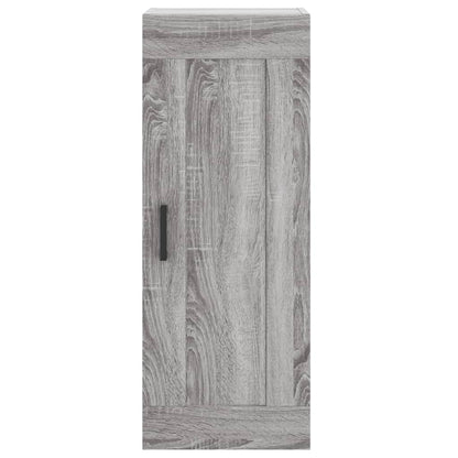 Wandkast 34,5X34X90 Cm Bewerkt Hout Eikenkleurig Grijs sonoma