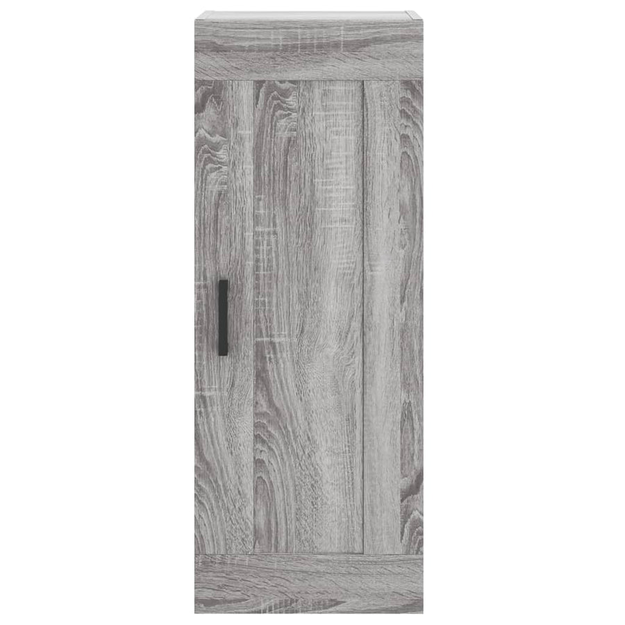 Wandkast 34,5X34X90 Cm Bewerkt Hout Eikenkleurig Grijs sonoma