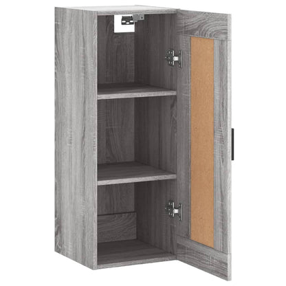 Wandkast 34,5X34X90 Cm Bewerkt Hout Eikenkleurig Grijs sonoma
