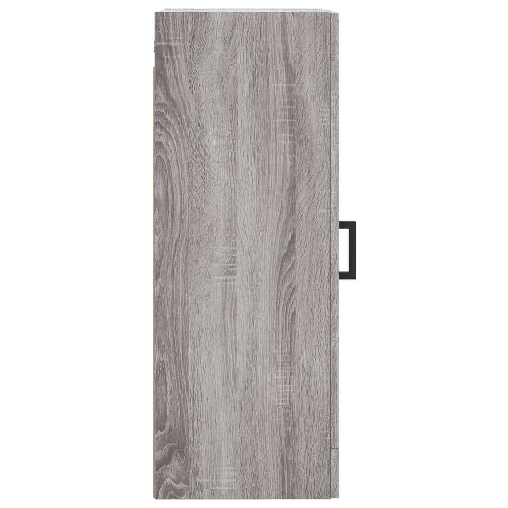 Wandkast 34,5X34X90 Cm Bewerkt Hout Eikenkleurig Grijs sonoma