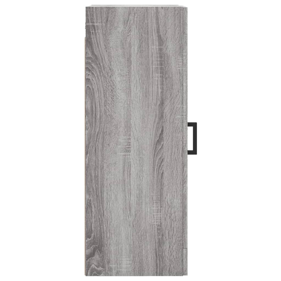 Wandkast 34,5X34X90 Cm Bewerkt Hout Eikenkleurig Grijs sonoma