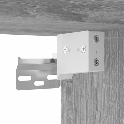 Wandkast 34,5X34X90 Cm Bewerkt Hout Eikenkleurig Grijs sonoma