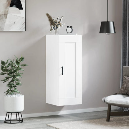 Wandkast 34,5X34X90 Cm Bewerkt Hout Wit