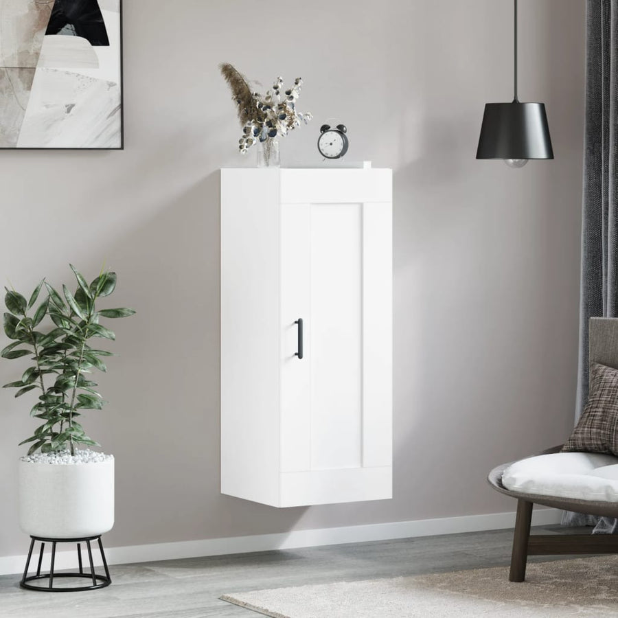 Wandkast 34,5X34X90 Cm Bewerkt Hout Wit