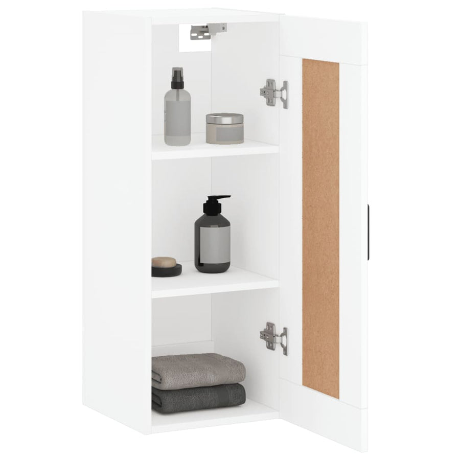Wandkast 34,5X34X90 Cm Bewerkt Hout Wit