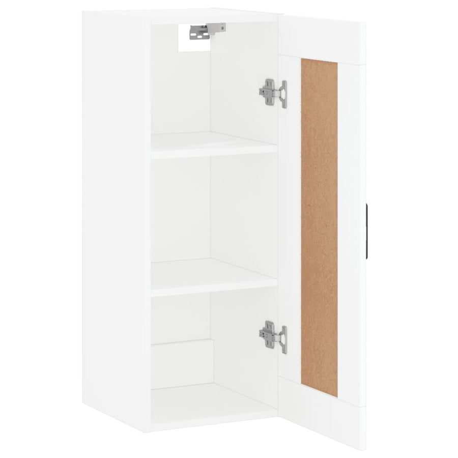 Wandkast 34,5X34X90 Cm Bewerkt Hout Wit