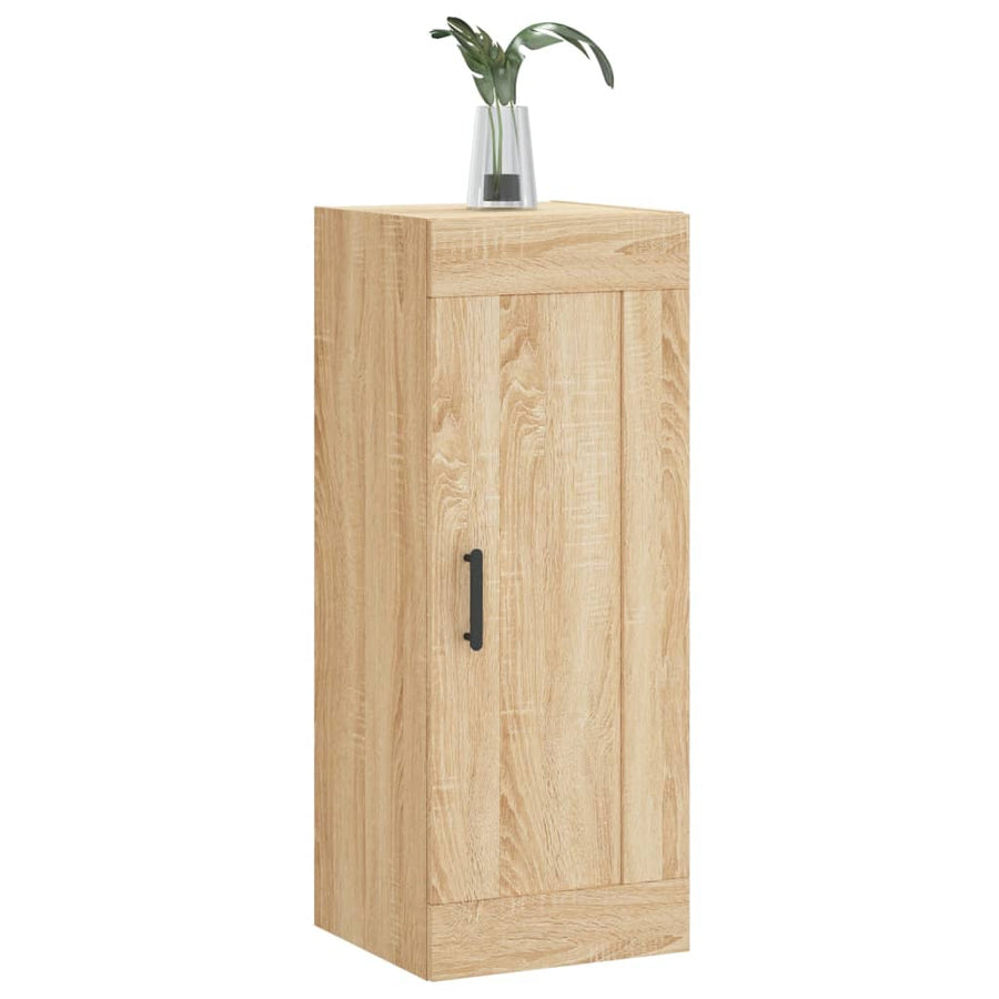 Wandkast 34,5X34X90 Cm Bewerkt Hout Kleurig Sonoma eiken