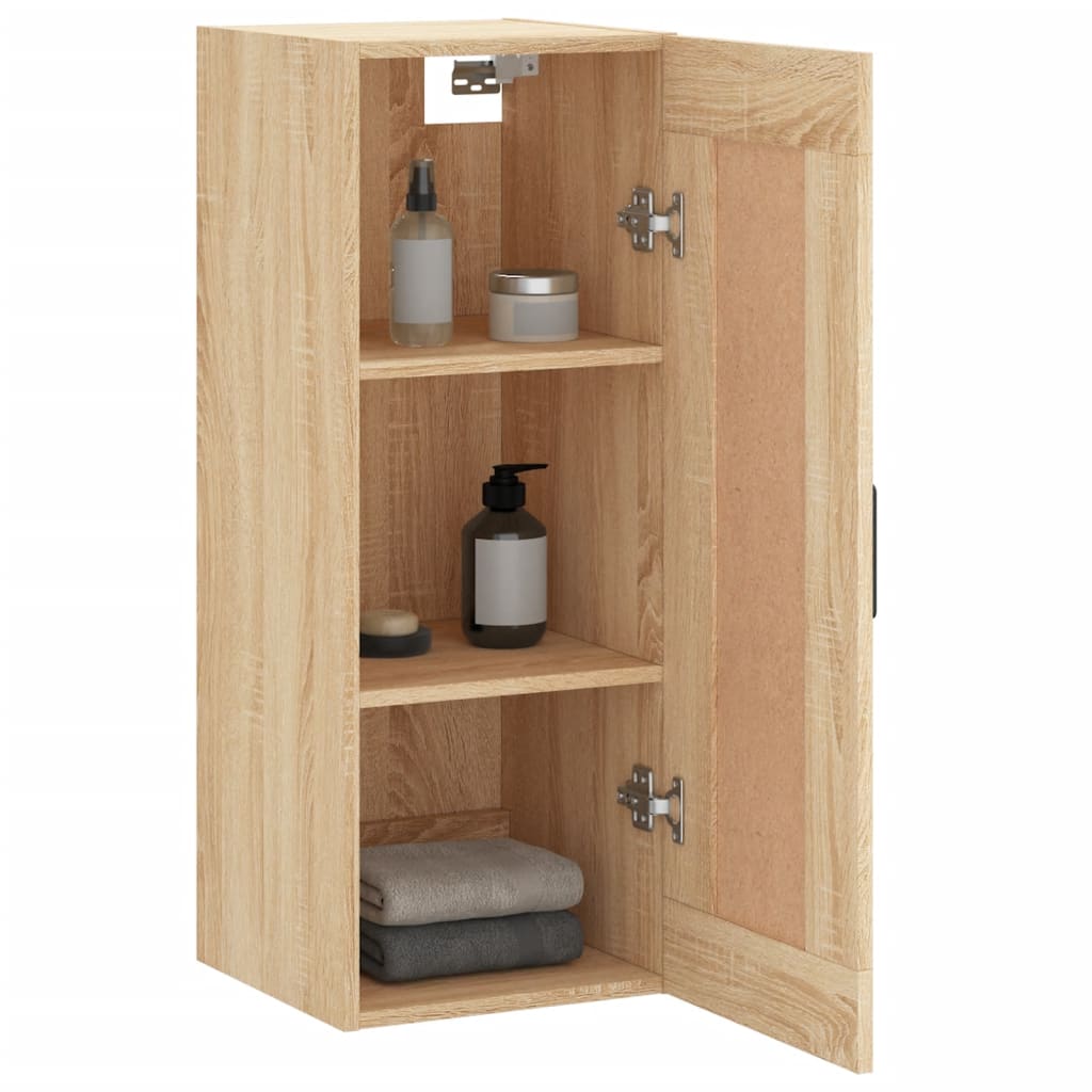 Wandkast 34,5X34X90 Cm Bewerkt Hout Kleurig Sonoma eiken