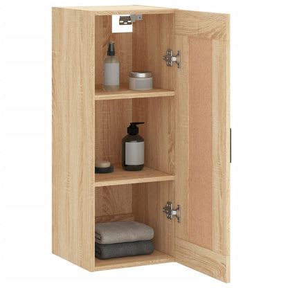 Wandkast 34,5X34X90 Cm Bewerkt Hout Kleurig Sonoma eiken