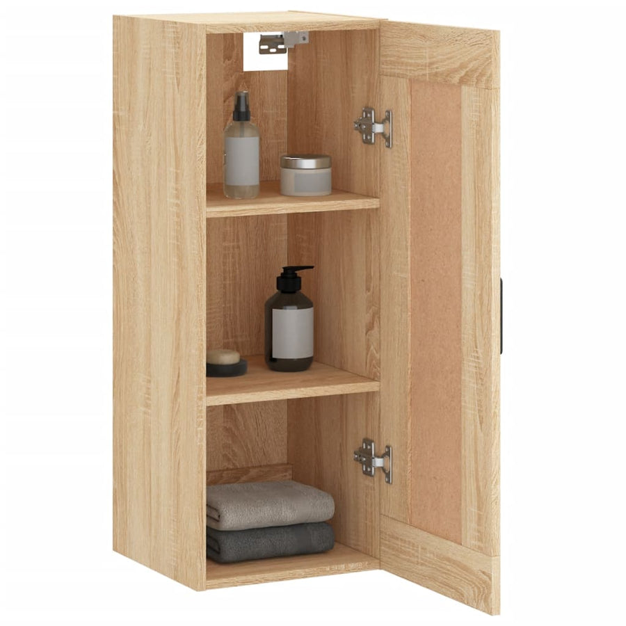 Wandkast 34,5X34X90 Cm Bewerkt Hout Kleurig Sonoma eiken