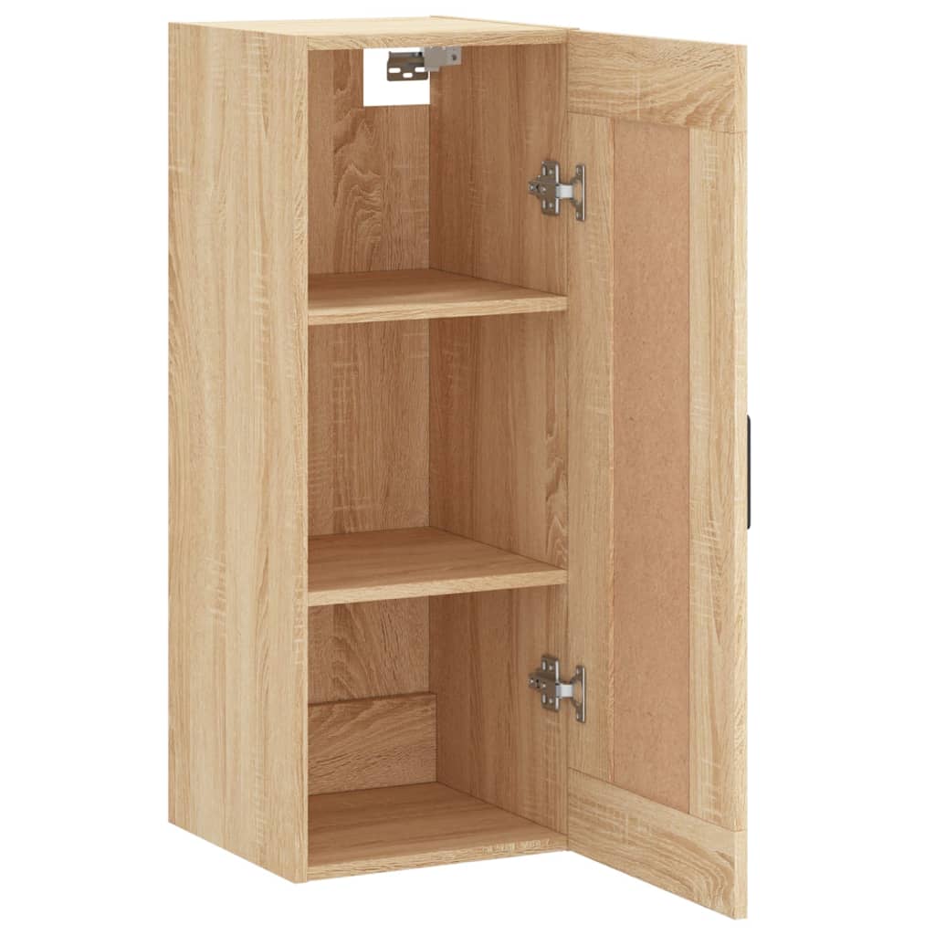 Wandkast 34,5X34X90 Cm Bewerkt Hout Kleurig Sonoma eiken