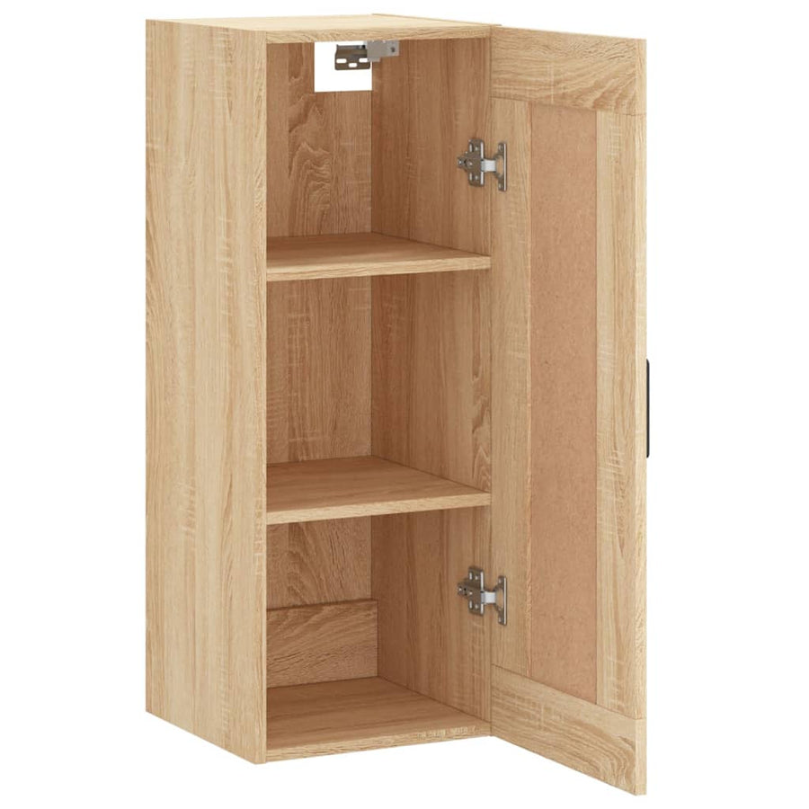 Wandkast 34,5X34X90 Cm Bewerkt Hout Kleurig Sonoma eiken