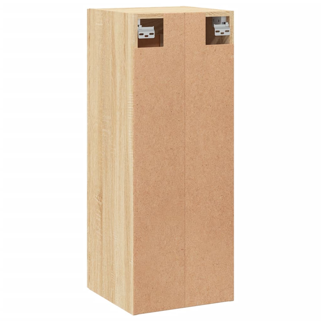 Wandkast 34,5X34X90 Cm Bewerkt Hout Kleurig Sonoma eiken