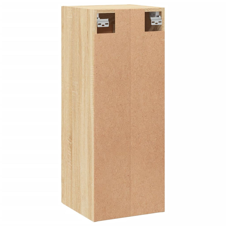 Wandkast 34,5X34X90 Cm Bewerkt Hout Kleurig Sonoma eiken