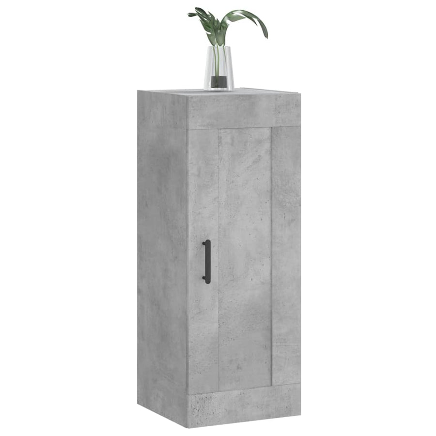 Wandkast 34,5X34X90 Cm Bewerkt Hout Betongrijs