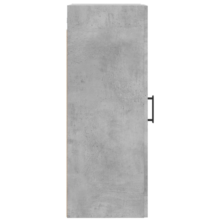 Wandkast 34,5X34X90 Cm Bewerkt Hout Betongrijs