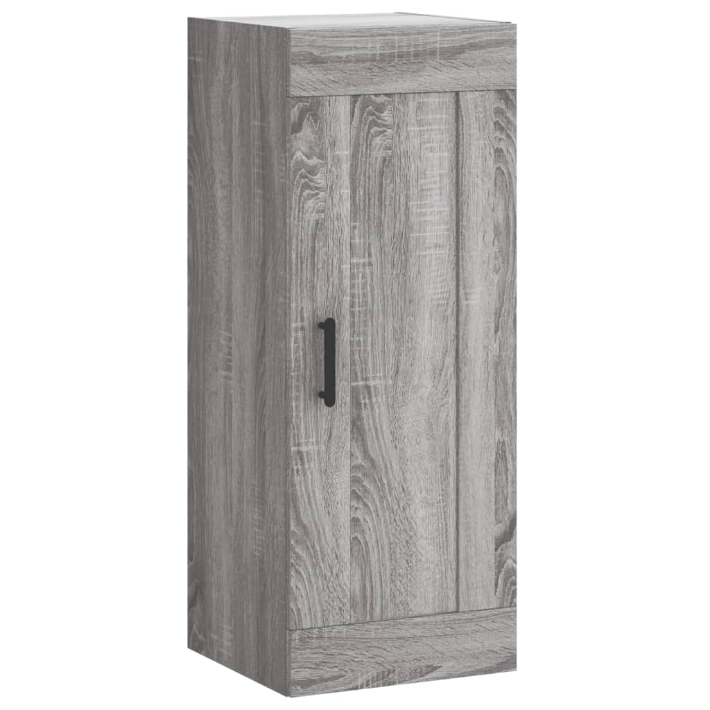 Wandkast 34,5X34X90 Cm Bewerkt Hout Grijs Sonoma Eikenkleurig