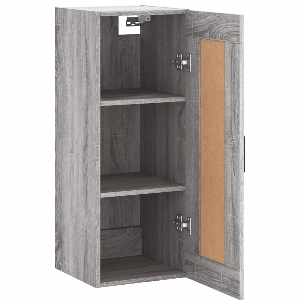 Wandkast 34,5X34X90 Cm Bewerkt Hout Grijs Sonoma Eikenkleurig