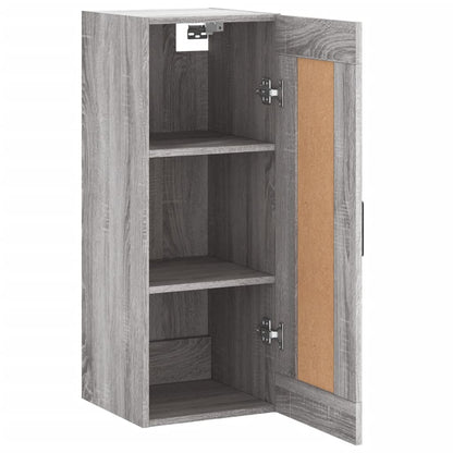Wandkast 34,5X34X90 Cm Bewerkt Hout Grijs Sonoma Eikenkleurig