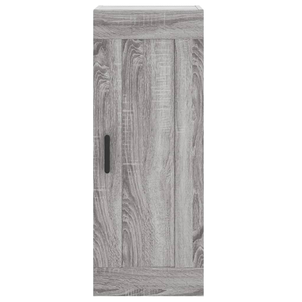 Wandkast 34,5X34X90 Cm Bewerkt Hout Grijs Sonoma Eikenkleurig