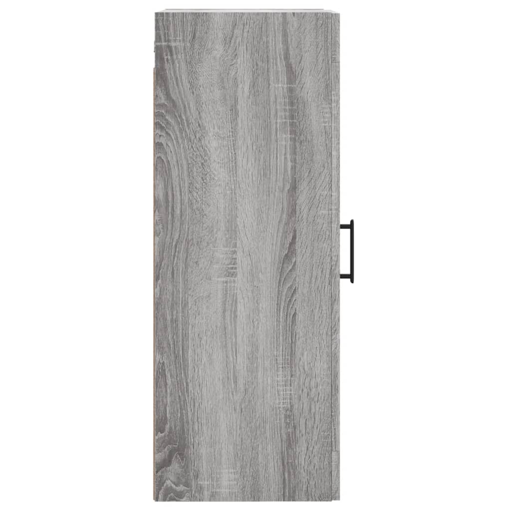 Wandkast 34,5X34X90 Cm Bewerkt Hout Grijs Sonoma Eikenkleurig