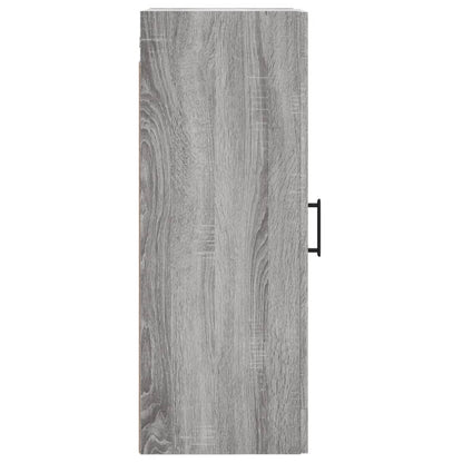 Wandkast 34,5X34X90 Cm Bewerkt Hout Grijs Sonoma Eikenkleurig