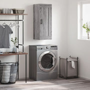 Wandkast 34,5x34x90 cm bewerkt hout grijs sonoma