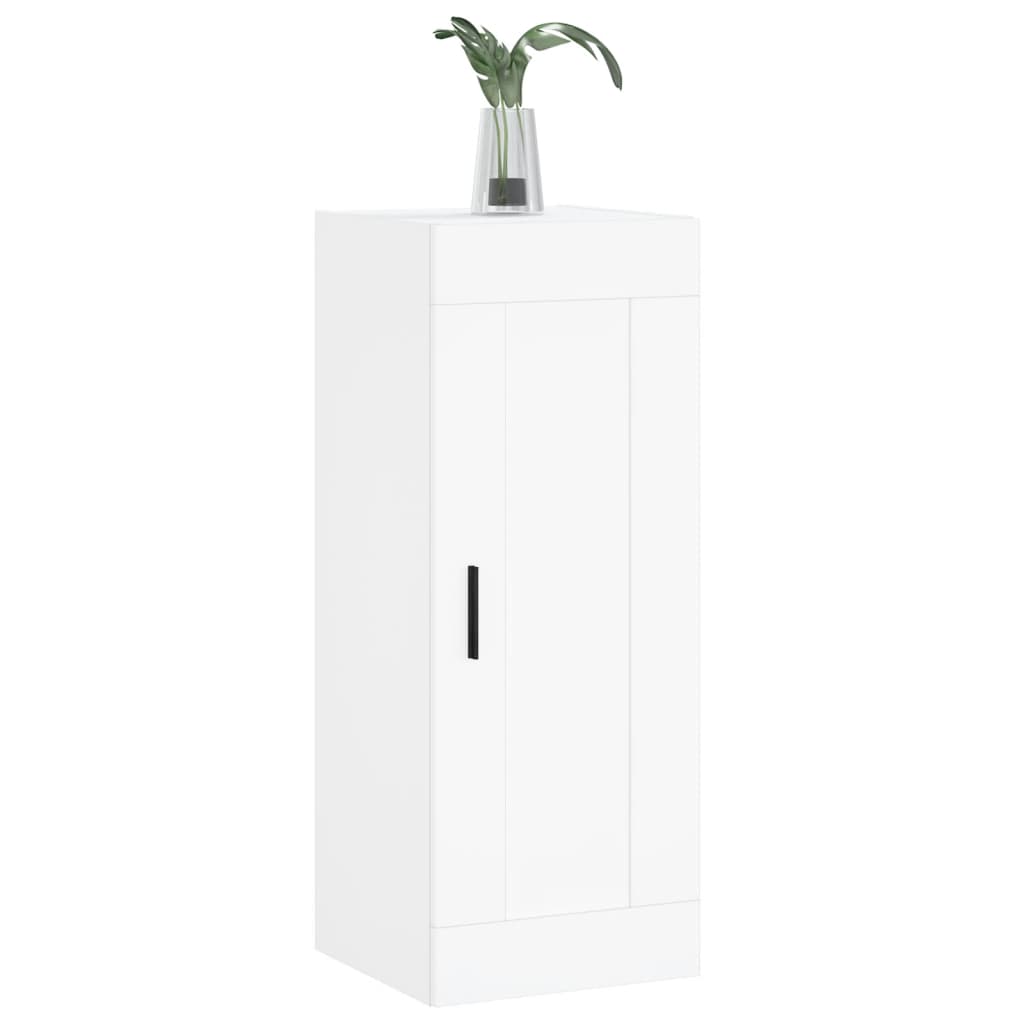 Wandkast 34,5X34X90 Cm Bewerkt Hout Wit
