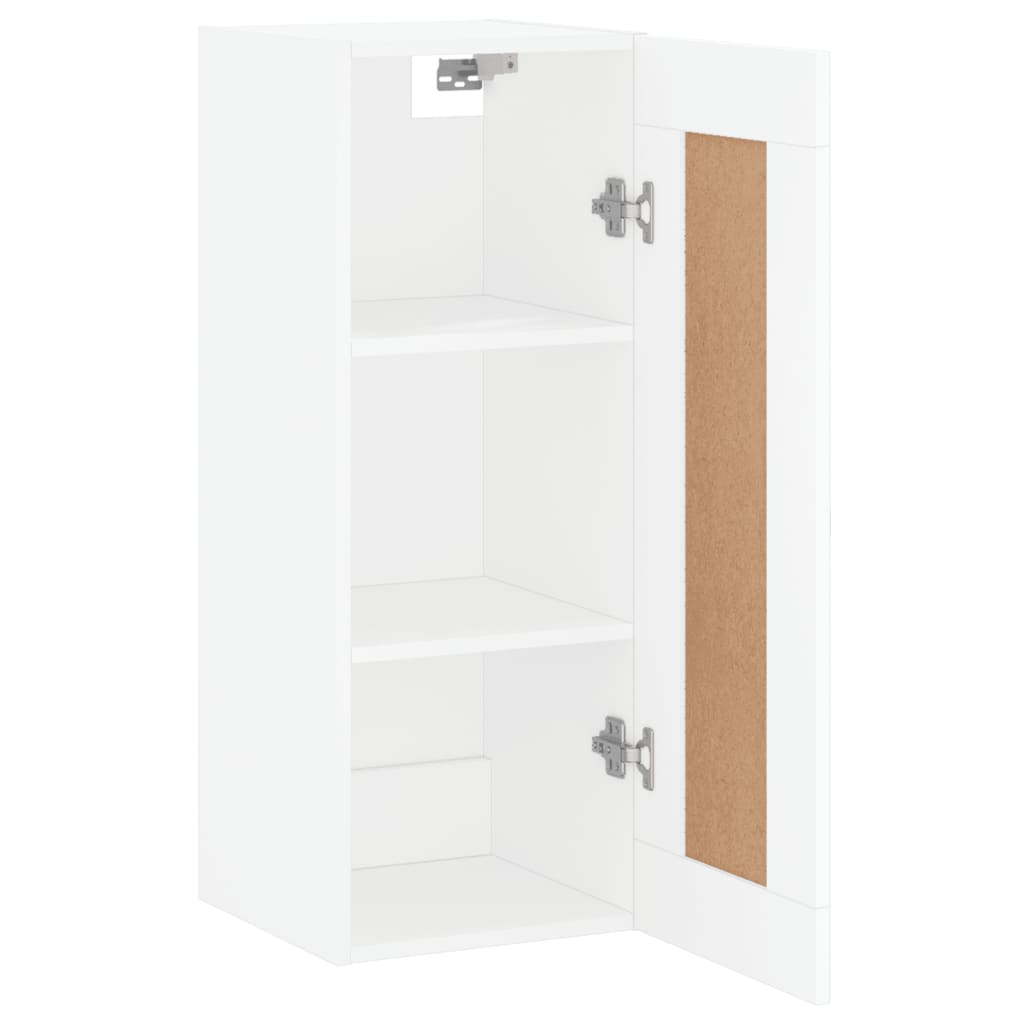 Wandkast 34,5X34X90 Cm Bewerkt Hout Wit