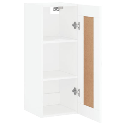 Wandkast 34,5X34X90 Cm Bewerkt Hout Wit