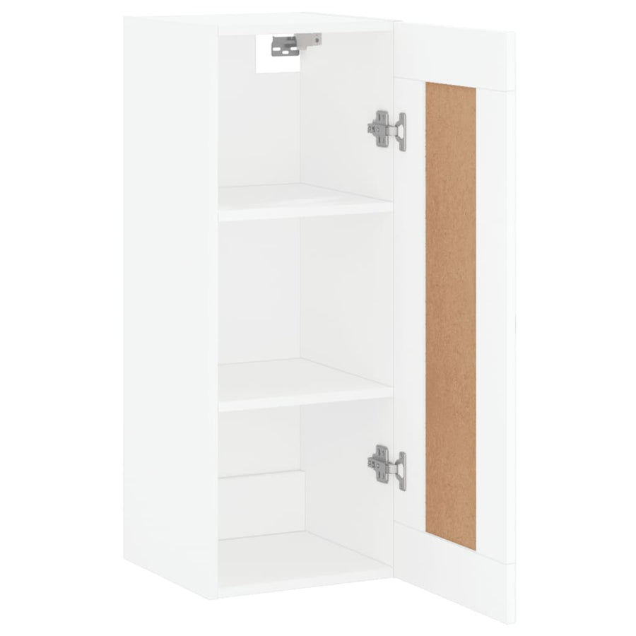 Wandkast 34,5X34X90 Cm Bewerkt Hout Wit